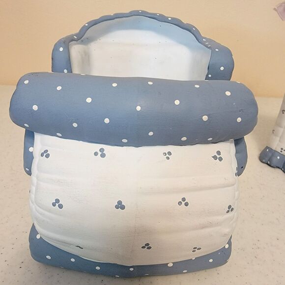 Vintage Kimple Ceramic Mold Christmas Reindeer & Santa Sleigh Quilted Figures - Picture 6 of 16